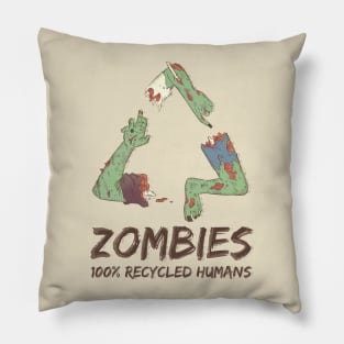 Zombies 100% Recycled Humans Pillow