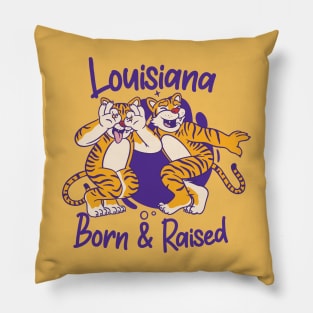 Louisiana Born & Raised // Funny Tiger Griddy Dance // Louisiana Kid // Louisiana Native Pillow