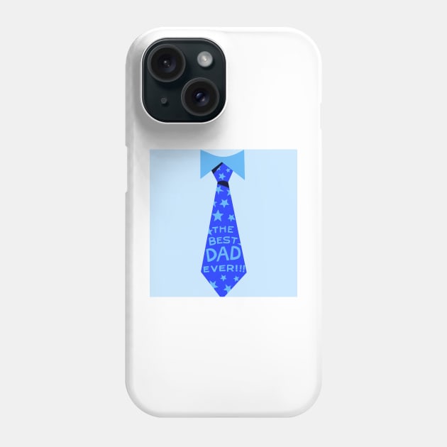 The Best Dad Ever Neck Tie Blue Tone Phone Case by ZUCCACIYECIBO