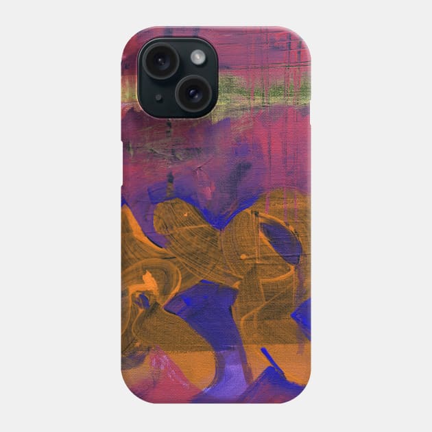 Abstract colorful background with hand-painted texture. Red-violet-pink painting with splashes, drops of paint, paint smears, letters. Design for the  fabric, wallpapers, covers and packaging. Phone Case by Olesya Pugach