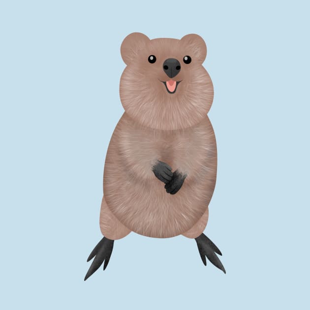 Happy smiling cute quokka cartoon design by FrogFactory