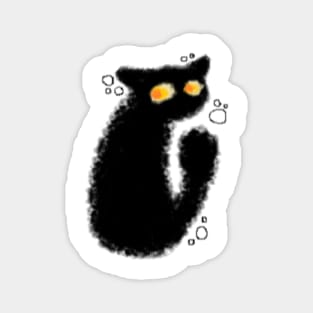 Bubbly Curious Cat MS paint Magnet