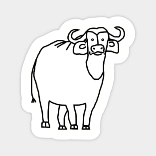 White Ox Minimal Animals Magnet