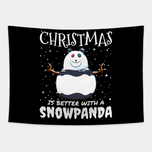 Christmas Is Better With A Snowpanda - Christmas cute snow panda gift Tapestry