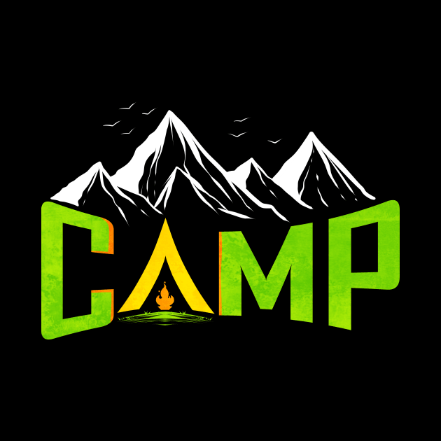 Logo Camp In Tent In The Mountains On Camping by SinBle