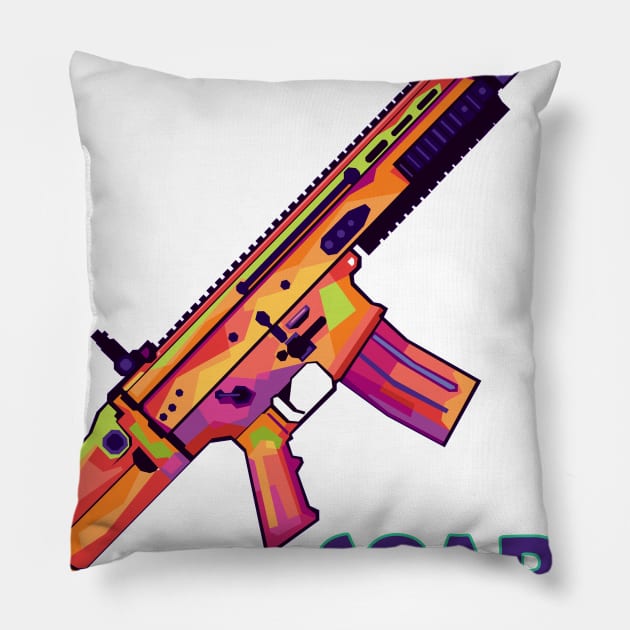 Scar-L assault rifle Pillow by Danwpap2