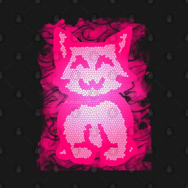 Pink Stained Glass Kitty by Not Meow Designs 