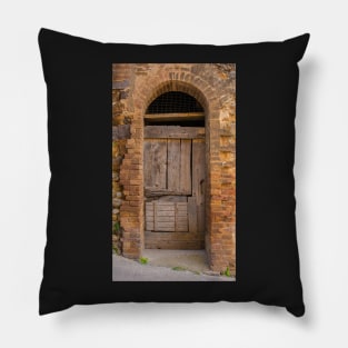 Door in San Lorenzo a Merse, Tuscany Pillow