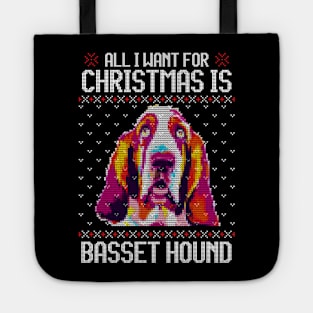 All I Want for Christmas is Basset Hound - Christmas Gift for Dog Lover Tote