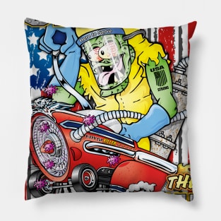 COVID Killer rat fink style design Pillow