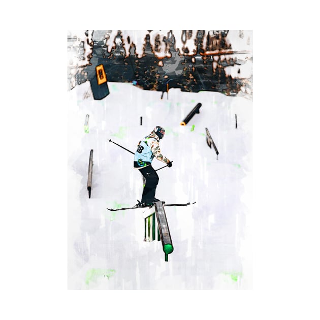 Skiing Freestyle Abstract. For ski lovers. by ColortrixArt