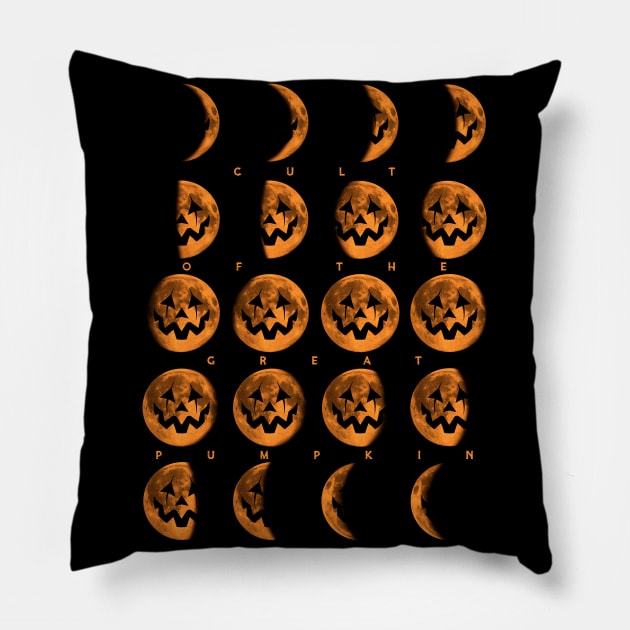 Cult of the Great Pumpkin Moon Phases Pillow by Chad Savage