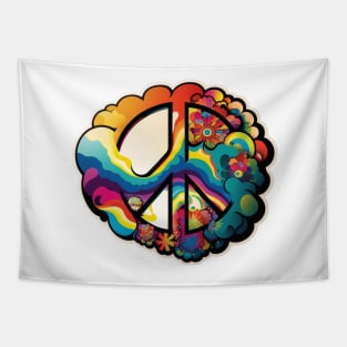 Groovy Psychedelic Peace Sign Tapestry