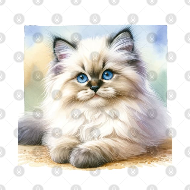 Himalayan Watercolor Kitten - Cute Kitties by Aquarelle Impressions