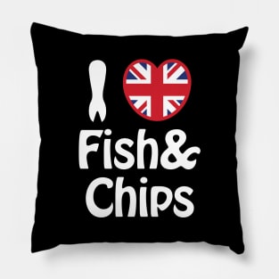 I Heart [Love] Fish & Chips Pillow