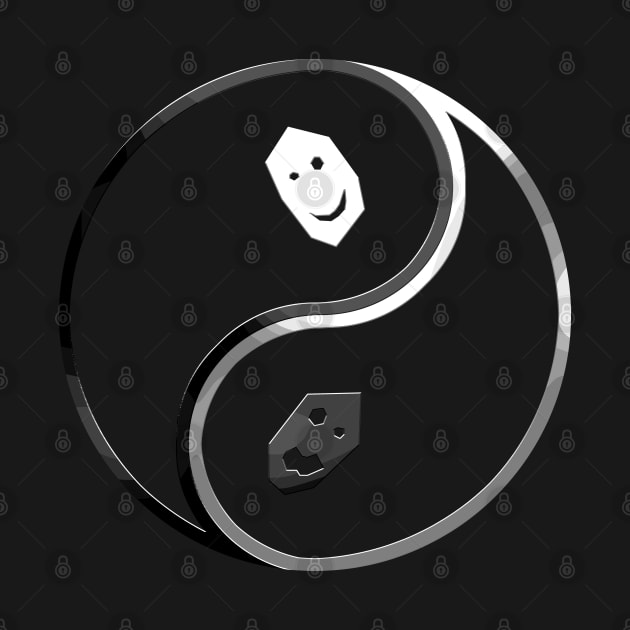 Neo Yin Yang - alternate - grayscale by CCDesign