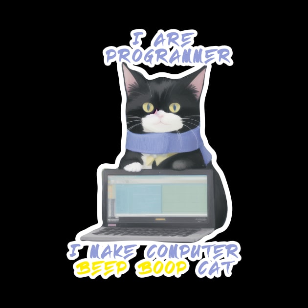 I are programmer i make computer beep boop Cat by LycheeDesign