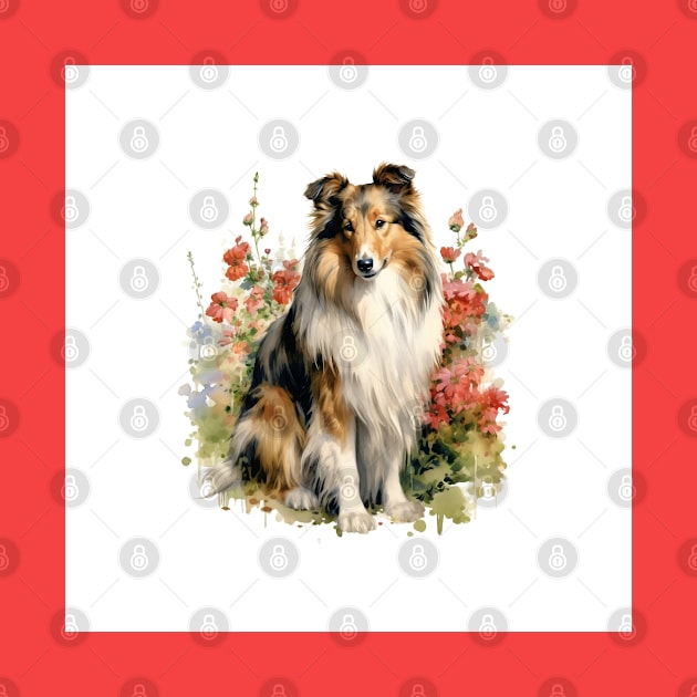 Shetland sheepdog Collie Watercolor by Danielleroyer