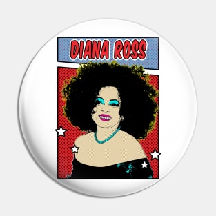 Diana Ross Pop Art Comic Style Pin