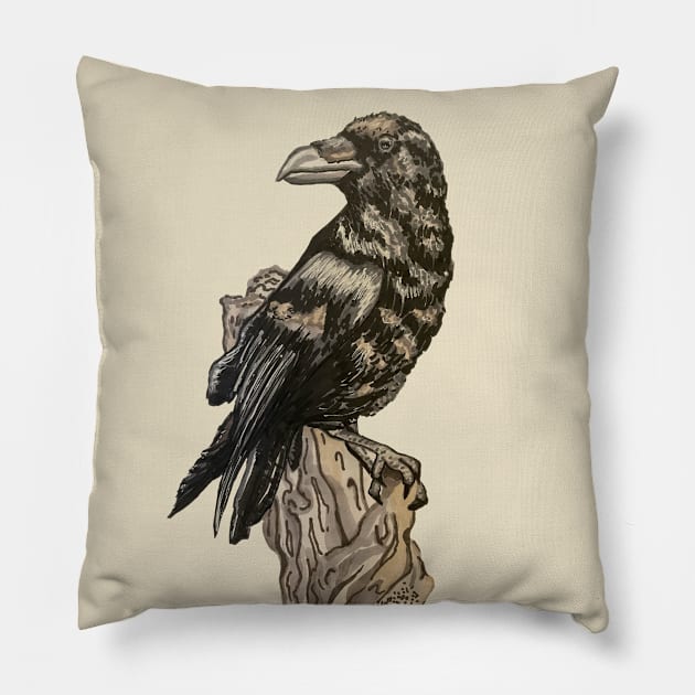 The Raven Perch Pillow by danyellysdoodles