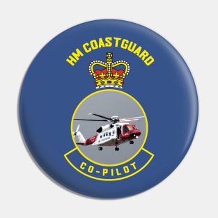 Co-Pilot - HM Coastguard rescue Sikorsky S-92 helicopter based on coastguard insignia Pin