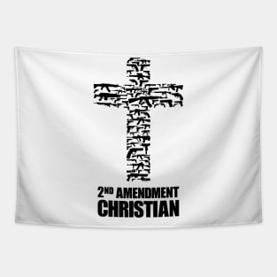 2nd Amendment Christian, black Tapestry