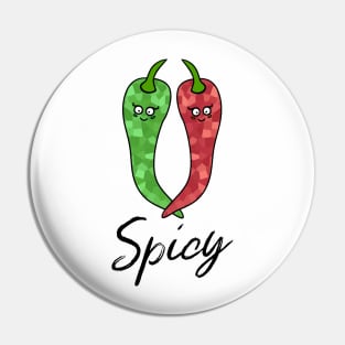 Spicy Food Hot Green Pepper Hot Red Pepper Pin