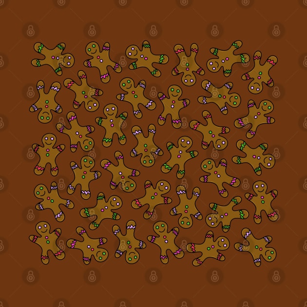 Gingerbread Men Doodle Pattern, made by EndlessEmporium by EndlessEmporium