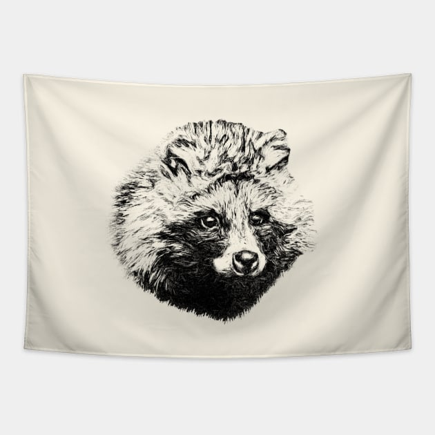 Raccoon dog-Tanuki Tapestry by Guardi