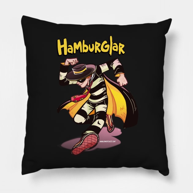 Hamburglar - Circle Jerks logo style Pillow by dangerjazz