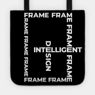 Framed "intelligent" design text art Tote