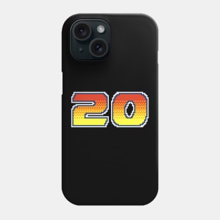 20 Pixel Font Twenty in Red Orange and Yellow Phone Case