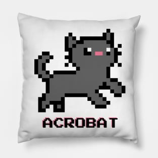 Acrobat Cat - Dark Gray Pillow