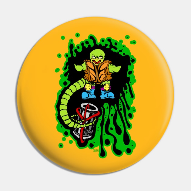 Angry Snapping Turtle Ooze Man Pin by peteoliveriart