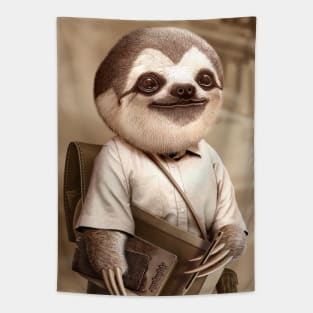 SLOTH GOES TO SCHOOL Tapestry