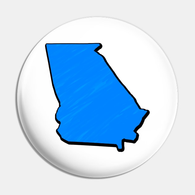 Bright Blue Georgia Outline Pin by Mookle