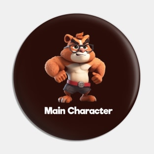 Main Character Cartoon Pin
