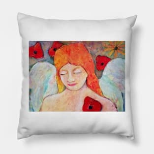 Aurora, Angel image part of an Angel oracle card deck - Renate van Nijen Pillow