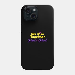 We Rise Together, Hand in Hand - Aesthetic Rainbow Vibe Essential Phone Case
