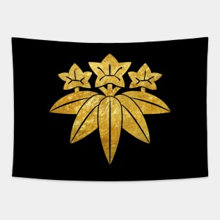 Kamakura Minamoto Mon Japanese clan in faux gold Tapestry