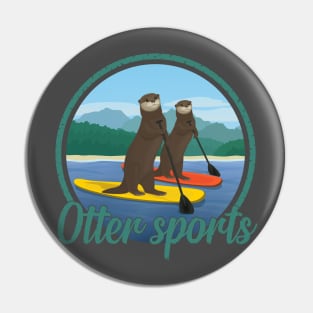 Otter sports emblem pun Pin