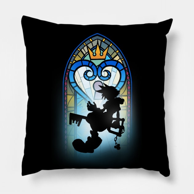 Heart Window - Kingdom Hearts Video Game - Stained Glass Pillow by BlancaVidal