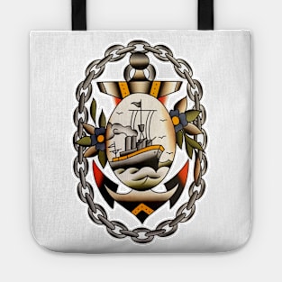 Ship and Anchor Tattoo Design Tote