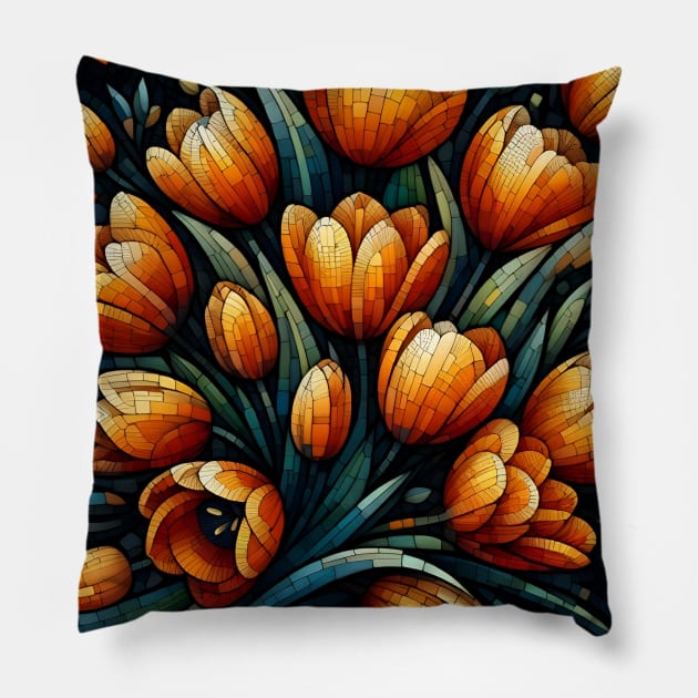 Tulip Flower Pillow by Jenni Arts