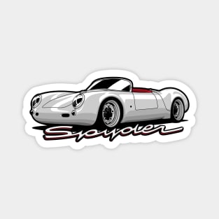 Silver Spyder 550 Vintage Car Magnet