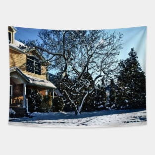 Magnolia in Snow Tapestry