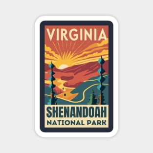 A Vintage Travel Art of the Shenandoah National Park - Virginia - US Magnet