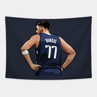 Luka Doncic Vector Back Tapestry