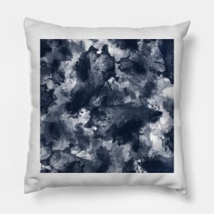 Abstract Navy Watercolor Pillow