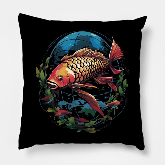 Arowana Earth Day Pillow by JH Mart